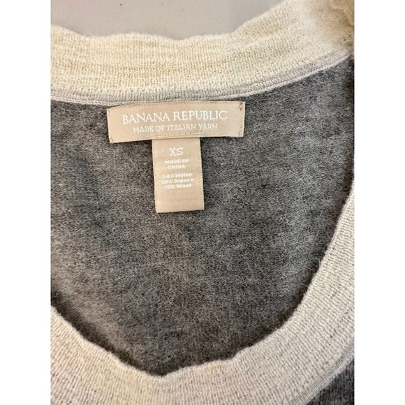 Banana Republic Gray Beige Elbow Patch Sweater Alpaca Wool Blend Size XS #1402 - Picture 6 of 13